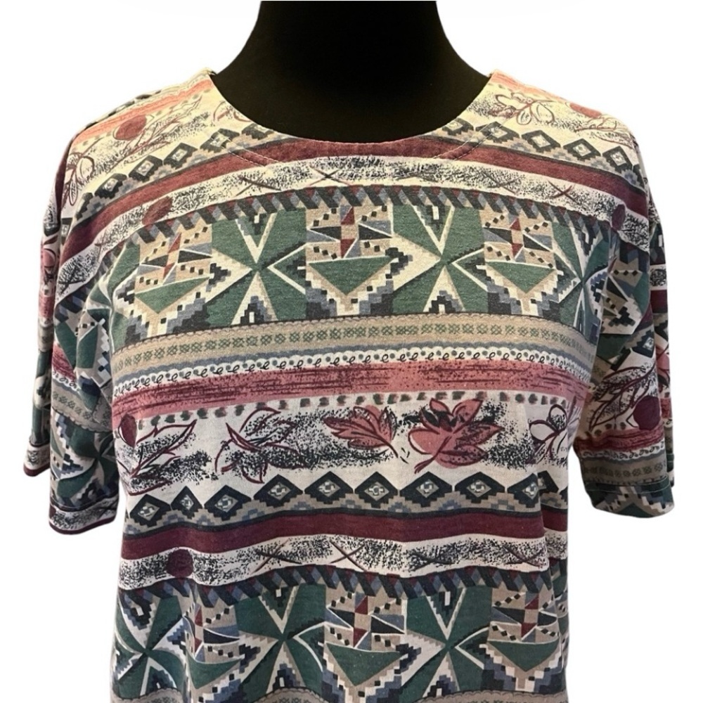 Vintage southwestern abstract print crewneck T-shirt S - Picture 7 of 11